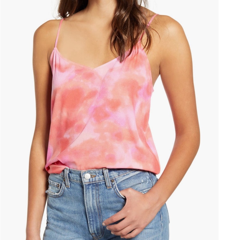 Pink and orange tie dye tank top